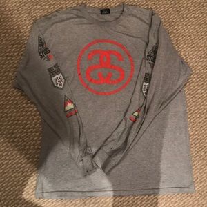 Long Sleeve Gray Stussy Shirt
